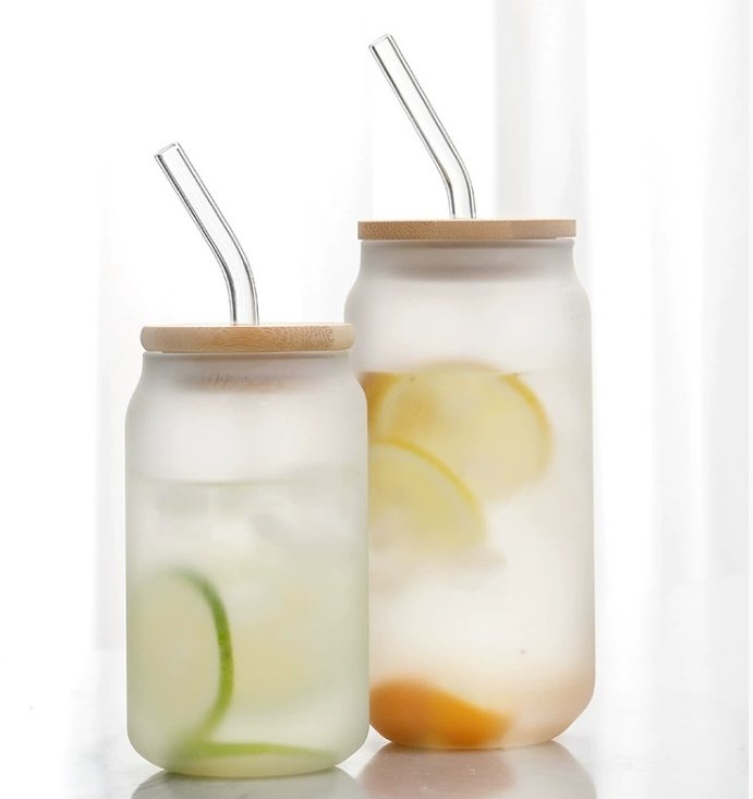 Mason glass cup