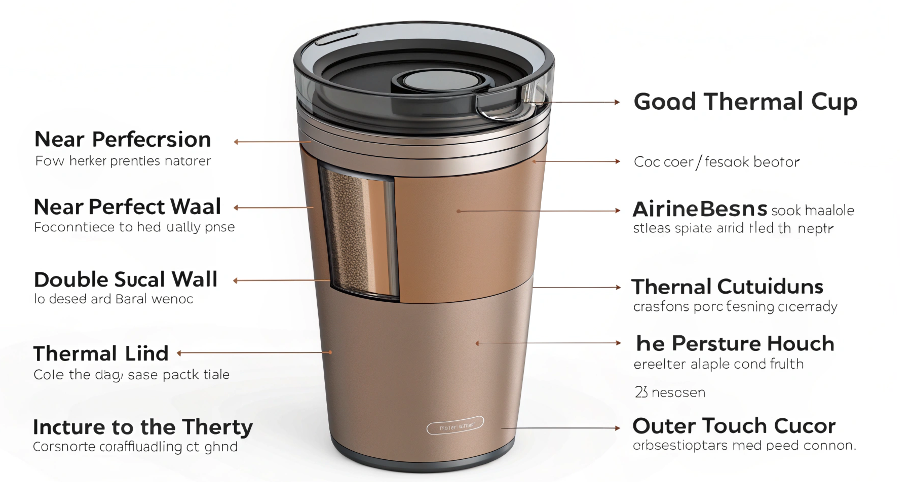 An infrared image showing a high-quality thermal cup glowing cool blue next to a cheap, poorly insulated cup glowing warm orange, indicating heat loss.