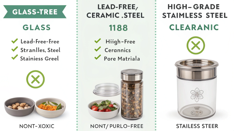 A lineup of four different cups: glass, ceramic, steel, and plastic.