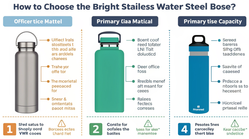 A flowchart showing how to choose a water bottle, starting with the activity (gym, hike, office).