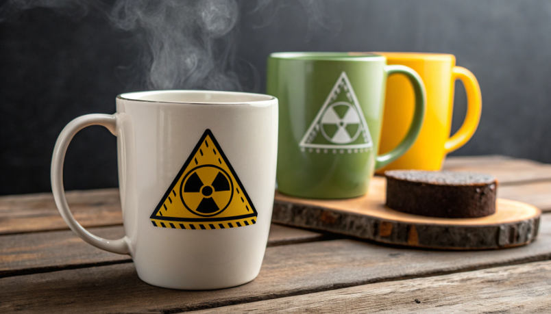 An infographic showing a red X over an old ceramic pitcher and a green checkmark over a modern mug.