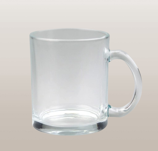 11oz glass mug with sublimation coating