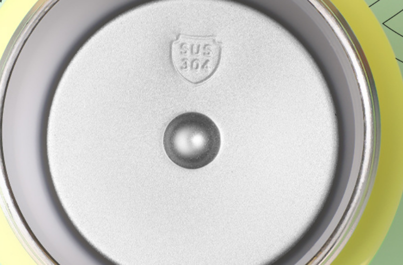a close-up shot of the "18/8" stamp on the bottom of a stainless steel bottle