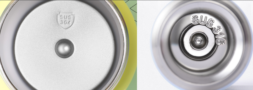 a microscopic view showing the smooth, clean surface of food-grade stainless steel