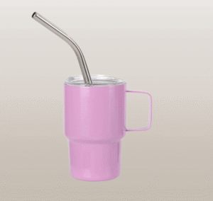 Wholesale 3oz Double Wall 304 Stainless Steel Colorful Mini Cute Shot Tumblers With Handle LIds Straw for Promotion Gift