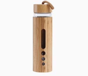 Bamboo Shell Glass Water Bottle with Handle and Lid – Single Layer Glass Cup, Eco-Friendly Gift Drinkware for Wholesale Manufacturer