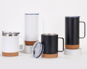 Custom 304 Stainless Steel Insulated Straight Cup with Cork Bottom for Office Use